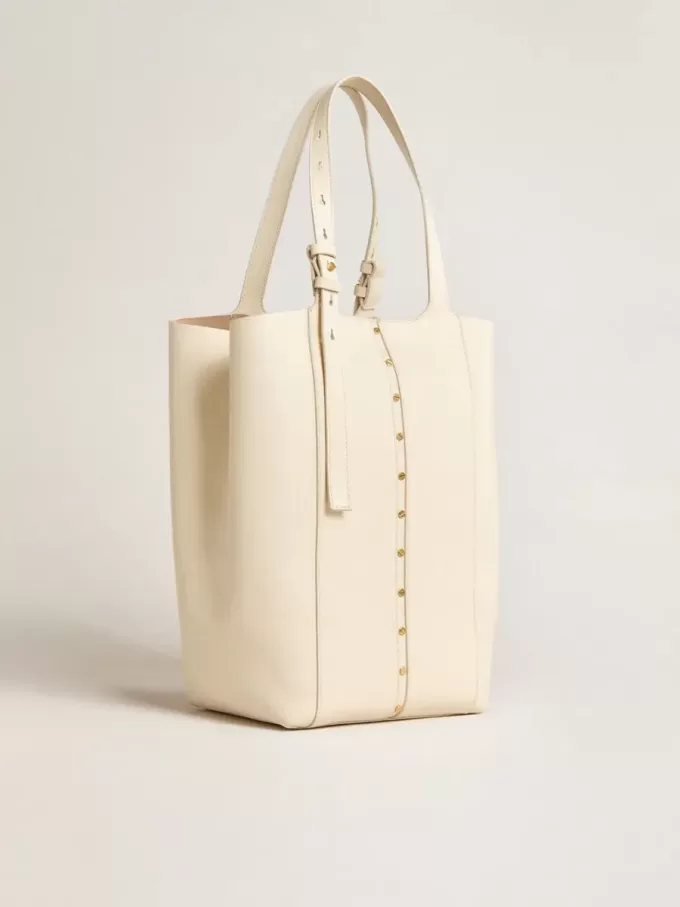 24/7 Bag North South in boterkleurig leer met verstelbare handvatten