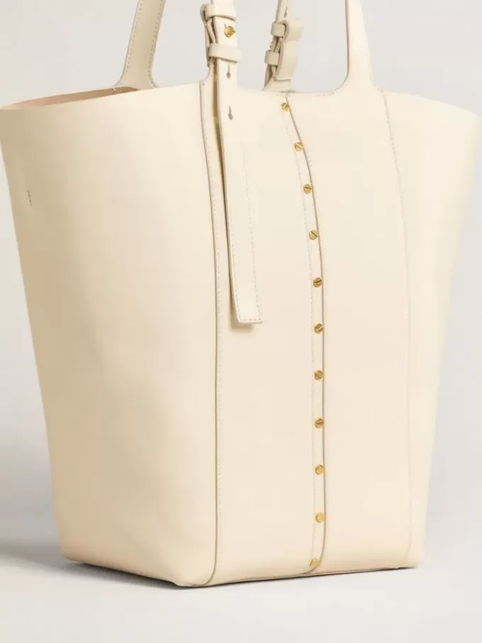 24/7 Bag North South in boterkleurig leer met verstelbare handvatten