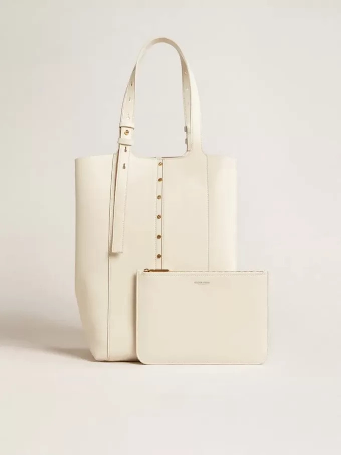 24/7 Bag North South in boterkleurig leer met verstelbare handvatten