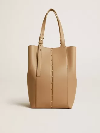24/7 Bag North South in cappuccinokleurig leer met verstelbare handvatten