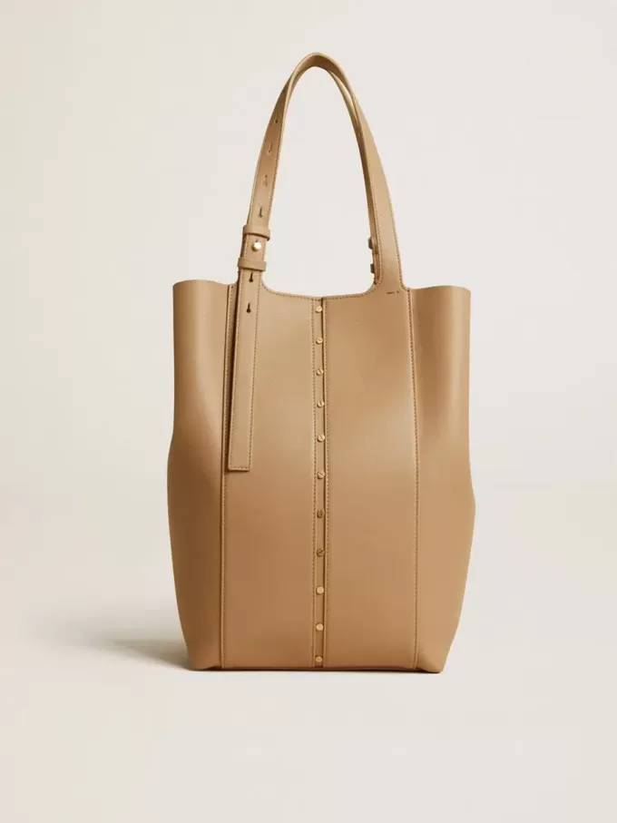 24/7 Bag North South in cappuccinokleurig leer met verstelbare handvatten