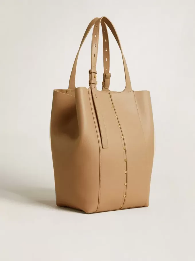 24/7 Bag North South in cappuccinokleurig leer met verstelbare handvatten
