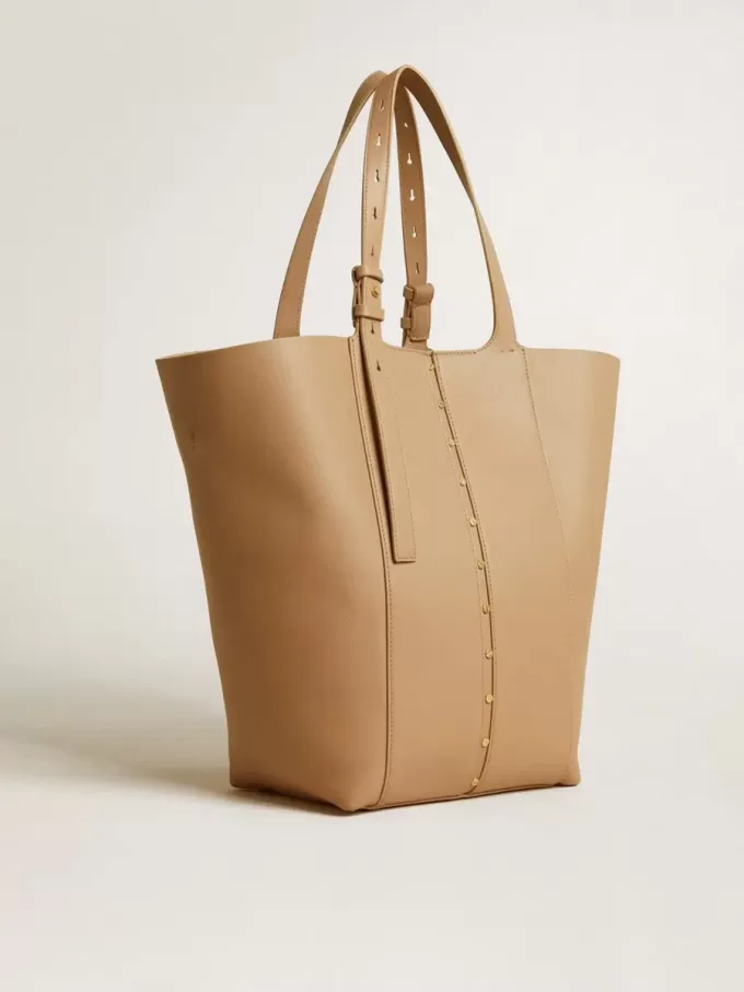 24/7 Bag North South in cappuccinokleurig leer met verstelbare handvatten