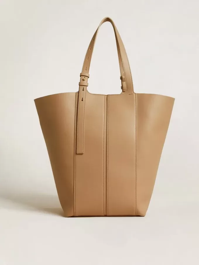 24/7 Bag North South in cappuccinokleurig leer met verstelbare handvatten