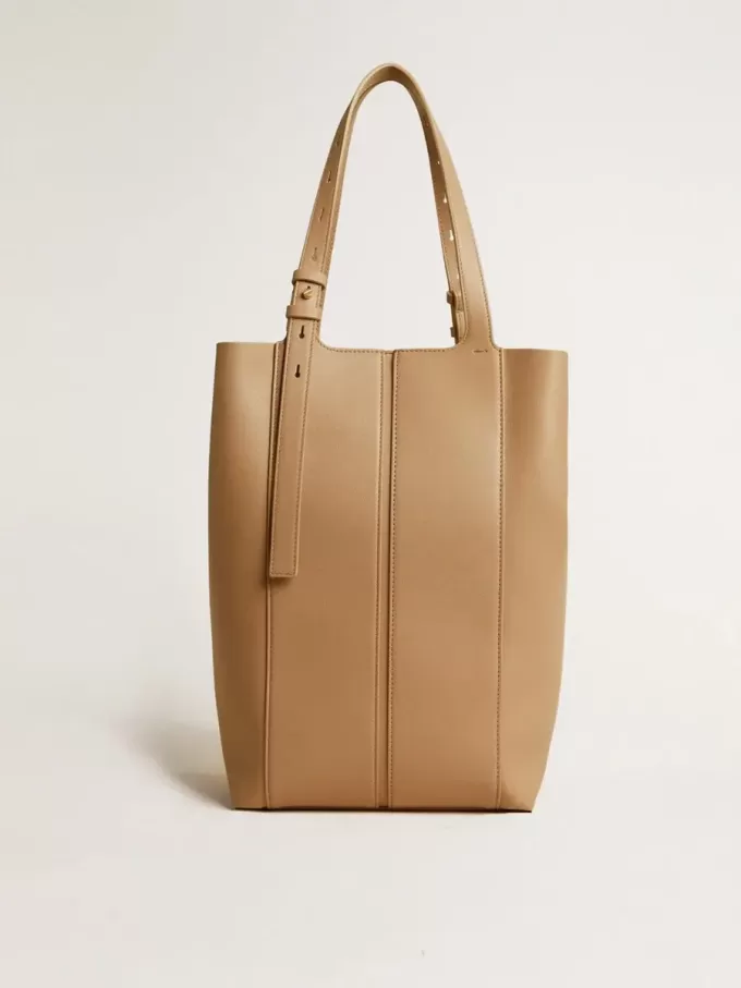 24/7 Bag North South in cappuccinokleurig leer met verstelbare handvatten