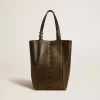24/7 Bag North South in zwart distressed leer met verstelbare hengsels