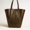 24/7 Bag North South in zwart distressed leer met verstelbare hengsels
