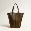 24/7 Bag North South in zwart distressed leer met verstelbare hengsels