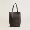24/7 Bag North South in zwart leer met verstelbare hengsels