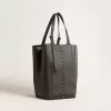 24/7 Bag North South in zwart leer met verstelbare hengsels