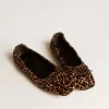 Amy ballerina’s in beige ponyhuid met luipaardprint