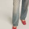 Amy ballerina’s van rood nappaleer met zilverkleurige studs