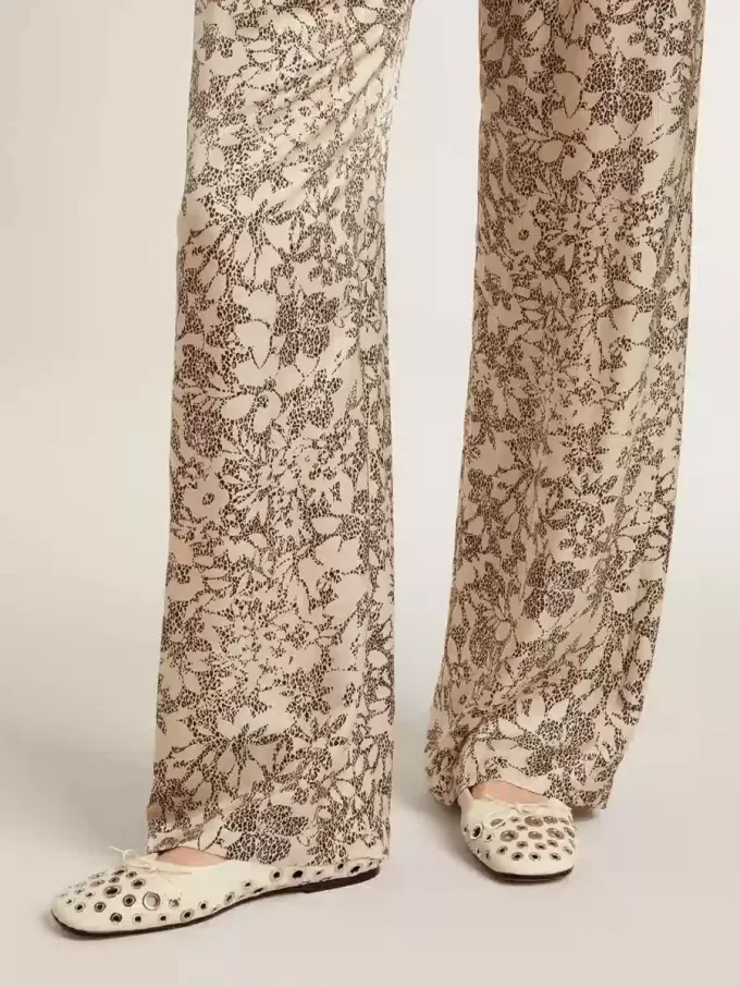 Amy ballerina’s van wit nappaleer met zilverkleurige studs