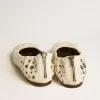 Amy ballerina’s van wit nappaleer met zilverkleurige studs