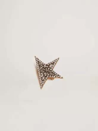 Antiek goudkleurige broche voor dames met decoratieve kristallen