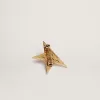 Antiek goudkleurige broche voor dames met decoratieve kristallen