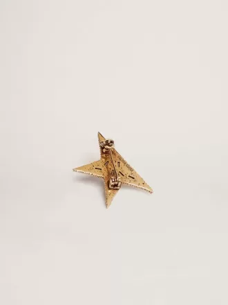 Antiek goudkleurige broche voor dames met decoratieve kristallen