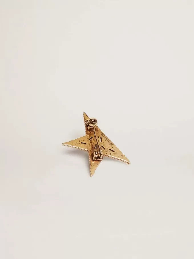 Antiek goudkleurige broche voor dames met decoratieve kristallen