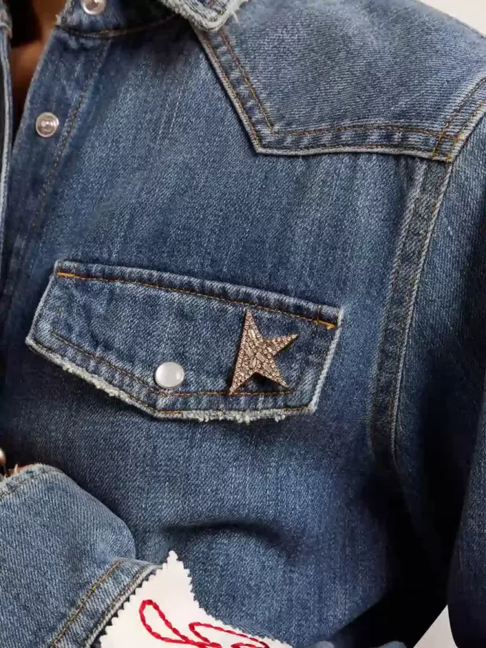 Antiek goudkleurige broche voor dames met decoratieve kristallen