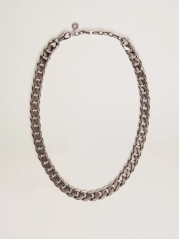 Antiek zilverkleurige ketting voor heren