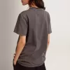 Antracietgrijs T-shirt voor dames met kristallen