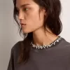 Antracietgrijs T-shirt voor dames met kristallen