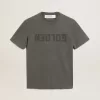 Antracietgrijs T-shirt voor heren met distressed-afwerking