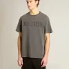 Antracietgrijs T-shirt voor heren met distressed-afwerking
