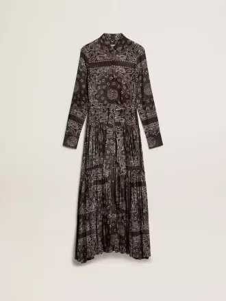 Antracietgrijze overhemdjurk met paisleyprint