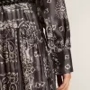 Antracietgrijze overhemdjurk met paisleyprint