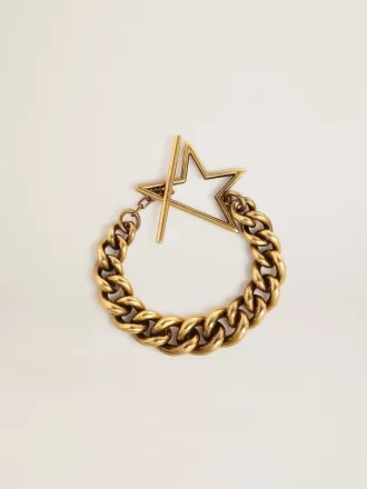 Armband van antiek goudkleurig ketting met stervormige sluiting