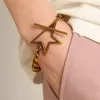 Armband van antiek goudkleurig ketting met stervormige sluiting