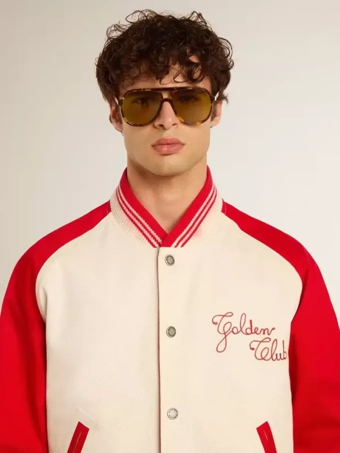Aviator-zonnebril met schildpadmontuur en groene glazen