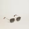 Aviator-zonnebril met zilveren montuur en blauwe glazen
