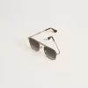 Aviator-zonnebril met zilveren montuur en blauwe glazen