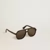 Aviator-zonnebril met zwart montuur en glazen