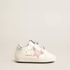 Baby Old School met roze leren ster en zilveren leren hielstuk