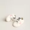 Baby Old School met roze leren ster en zilveren leren hielstuk