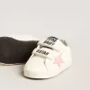 Baby Old School met roze leren ster en zilveren leren hielstuk