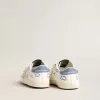 Baby Old School met suède ster en lichtblauwe leren hiellip