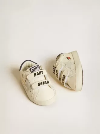 Baby School in nappaleer met muzikale print en witte suède ster