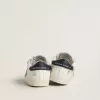 Baby School in wit nappa met lichtblauwe suède ster en tennismotief