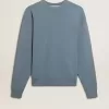 Babyblauw sweatshirt met omgekeerd logo op de achterkant – Jersey Capsule