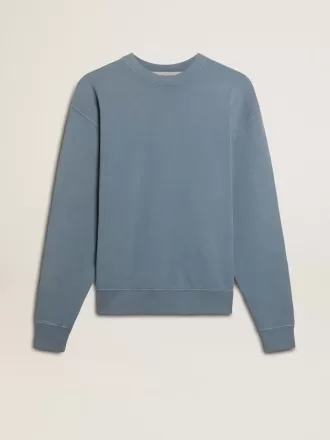 Babyblauw sweatshirt met omgekeerd logo op de achterkant – Jersey Capsule