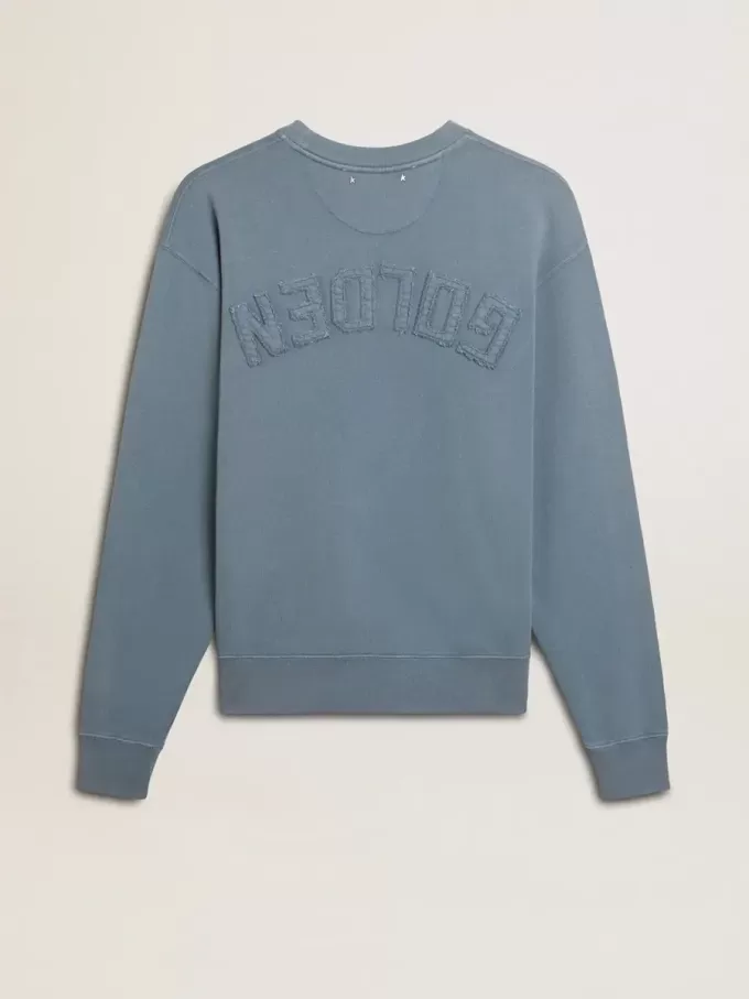 Babyblauw sweatshirt met omgekeerd logo op de achterkant – Jersey Capsule