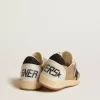 Ball Star in beige nubuck en nappa met zwarte Swarovski-kristallen ster