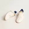 Ball Star in geperforeerd nappa met witte ster en blauwe nylon hielband