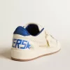 Ball Star in geperforeerd nappa met witte ster en blauwe nylon hielband