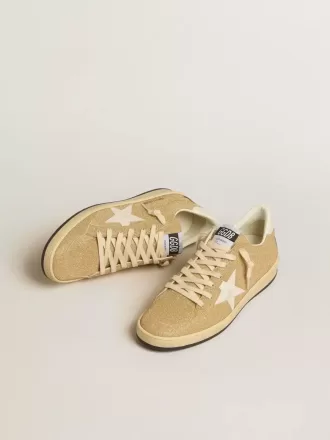 Ball Star in gouden Swarovski-kristallen met melkwitte leren ster