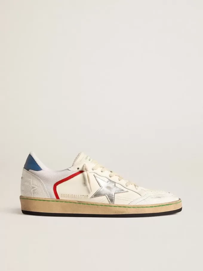 Ball Star in nappa en mesh met zilverkleurige metallic leren ster